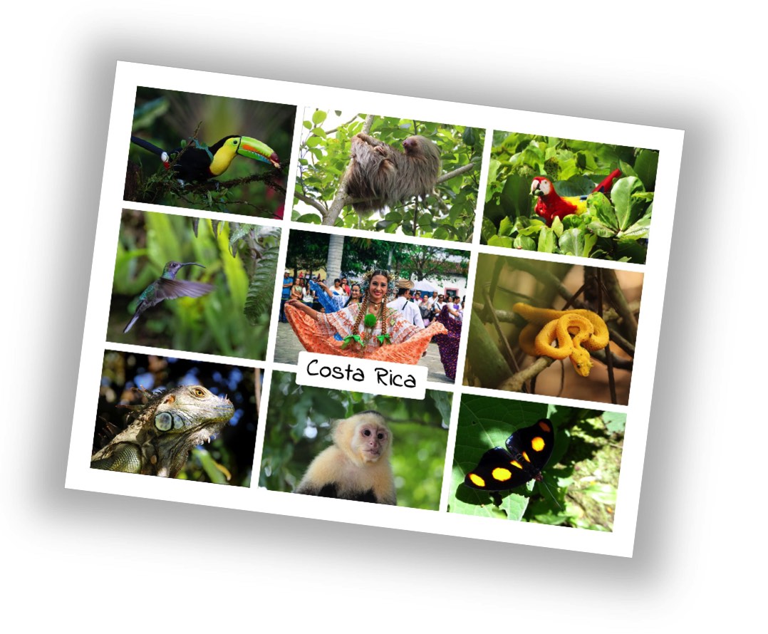 une belle carte postale personnalisée du Costa Rica