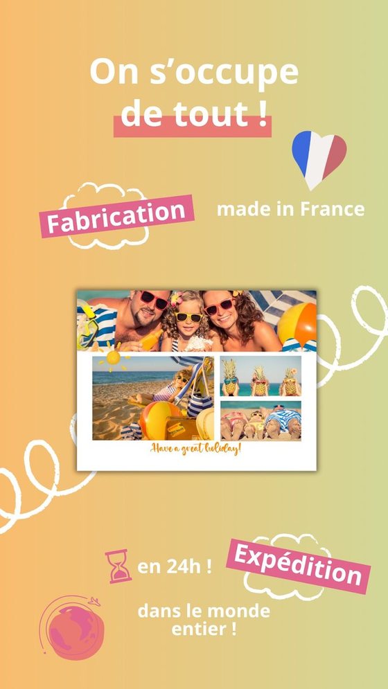 On s'occupe de tout : fabrication en France et expédition sous 24 h dans le monde entier