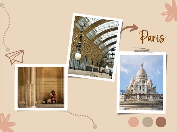 Travel postcard template with polaroid-style photos