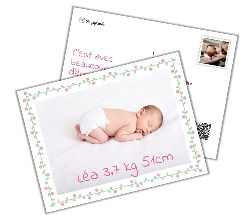 an example of a birth card