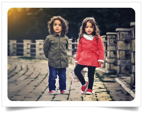 Photo d'enfants pour ma carte postale personnalisée