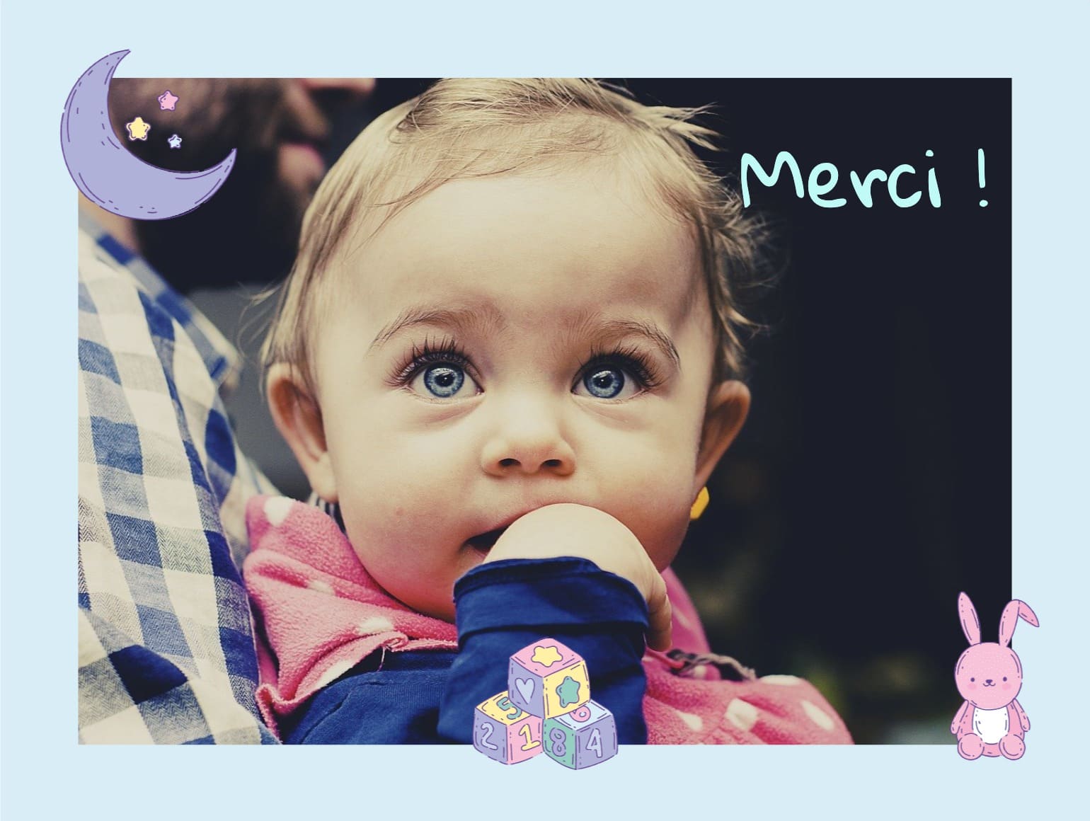 une carte de remerciements naissance SimplyCards