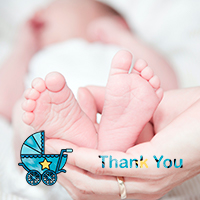 thank you card for birth section