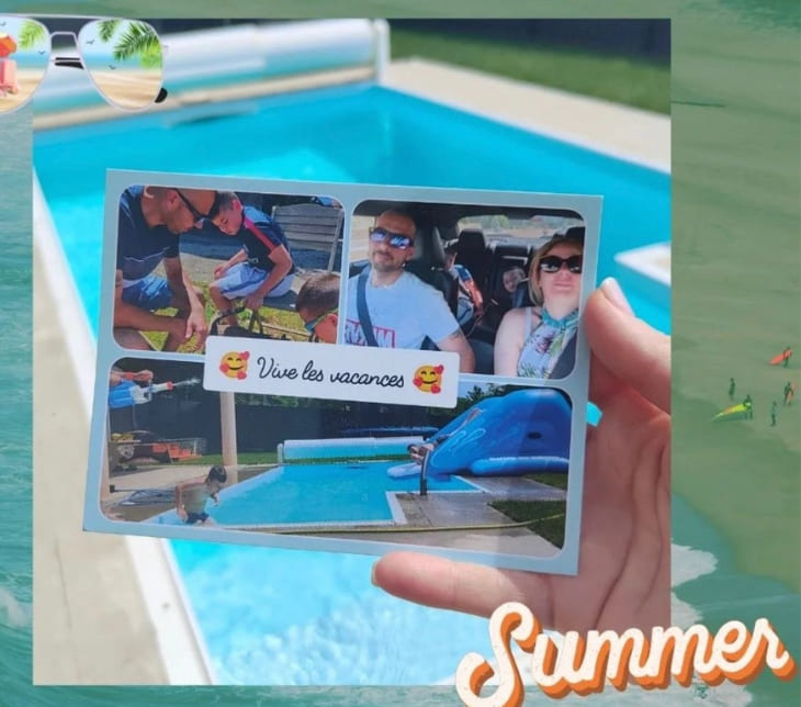 Carte postale souvenir voyage en famille