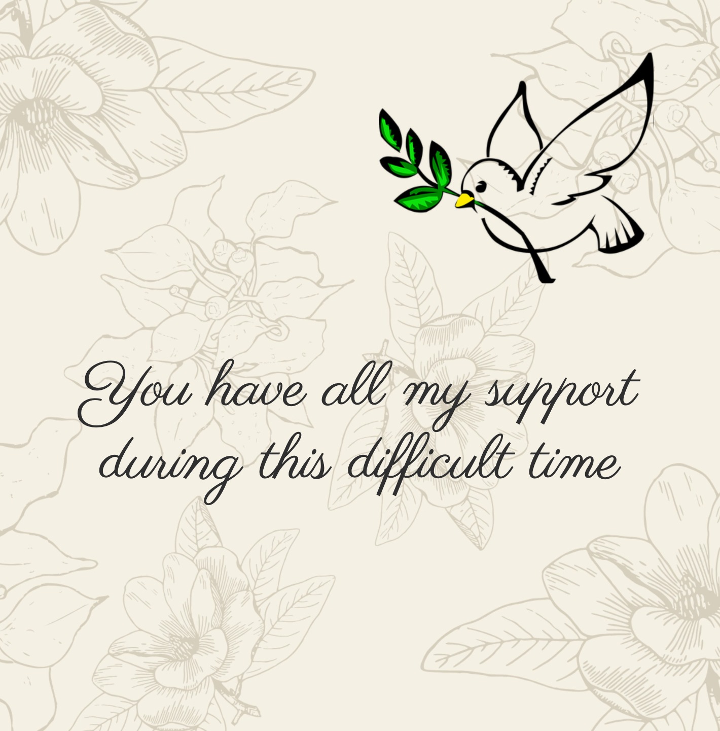 Simple condolence card with thoughtful message