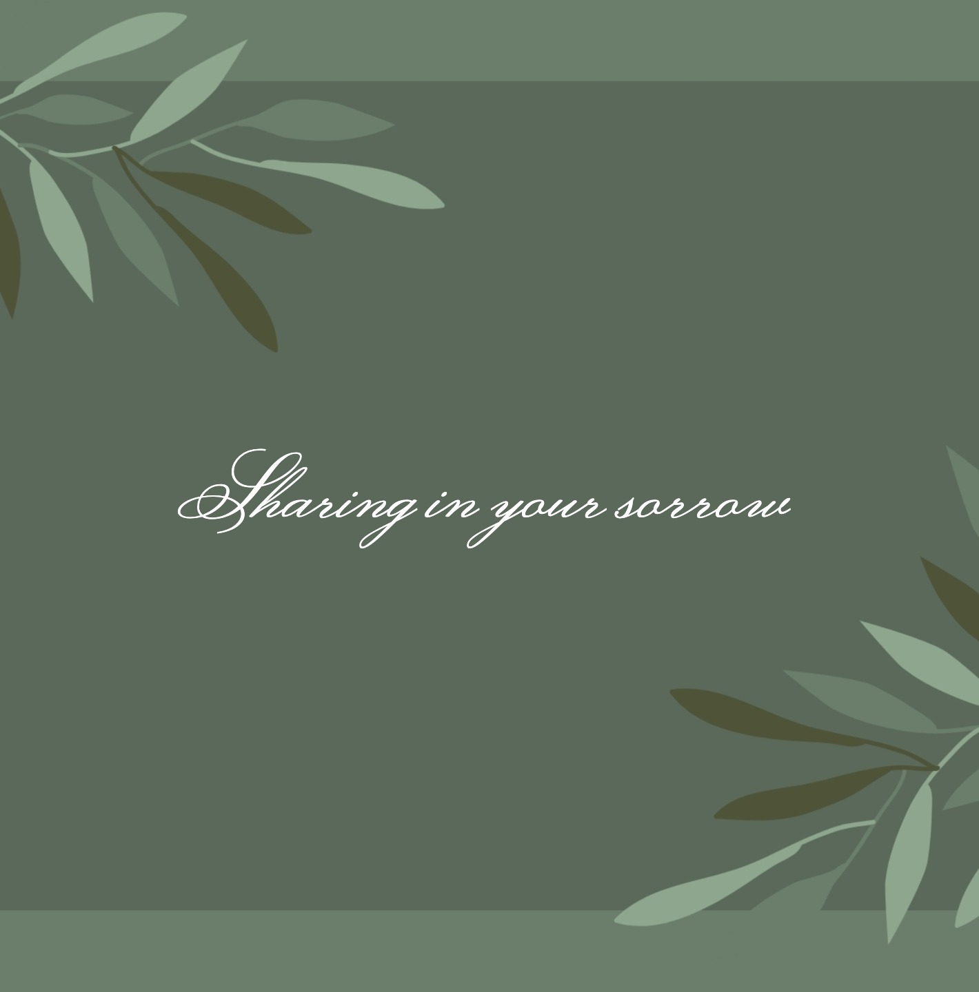 Elegant sympathy card with foliage and refined typography