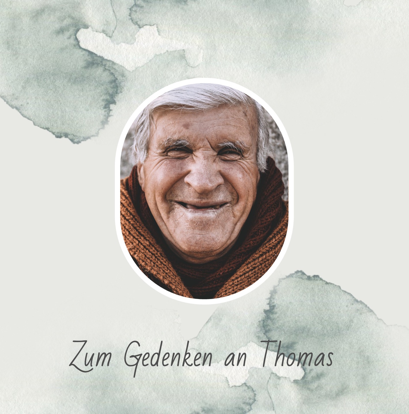Personalisierbare Gedenkkarte mit Namensfeld