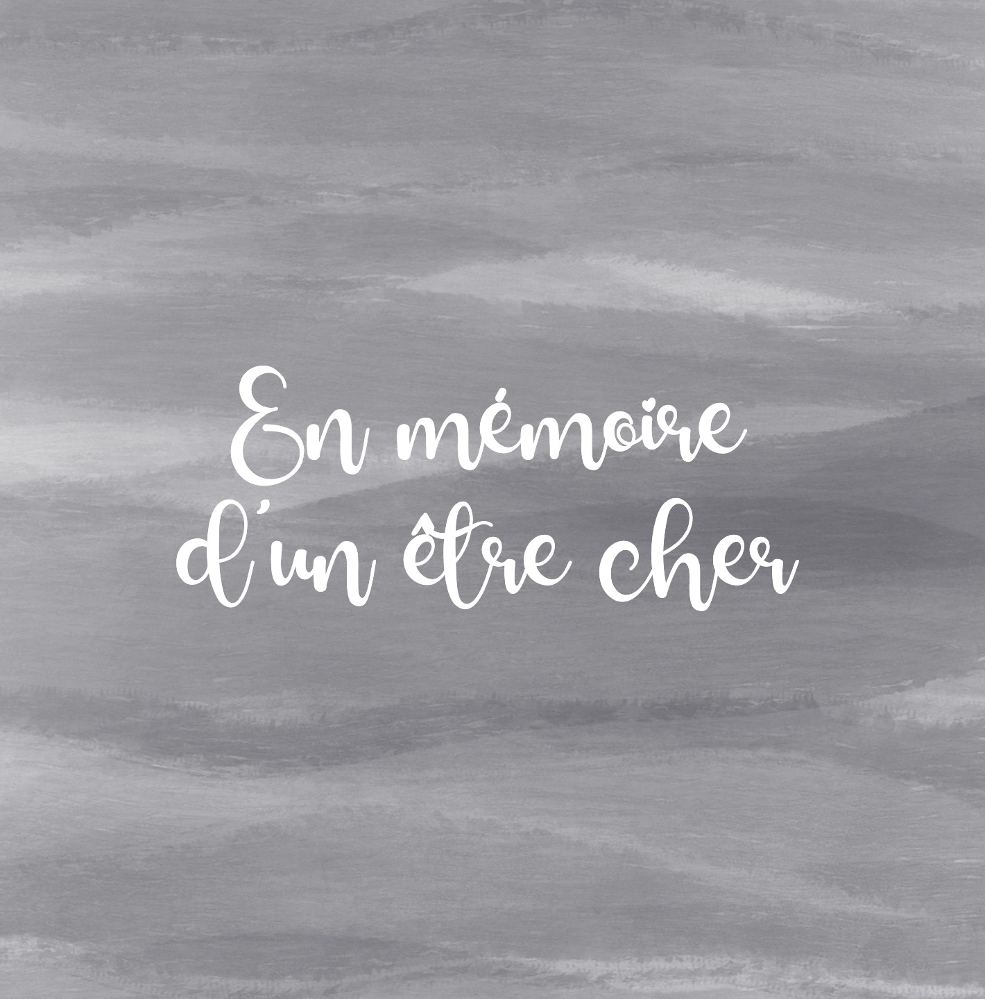 Carte sobre avec fond gris et typographie blanche élégante