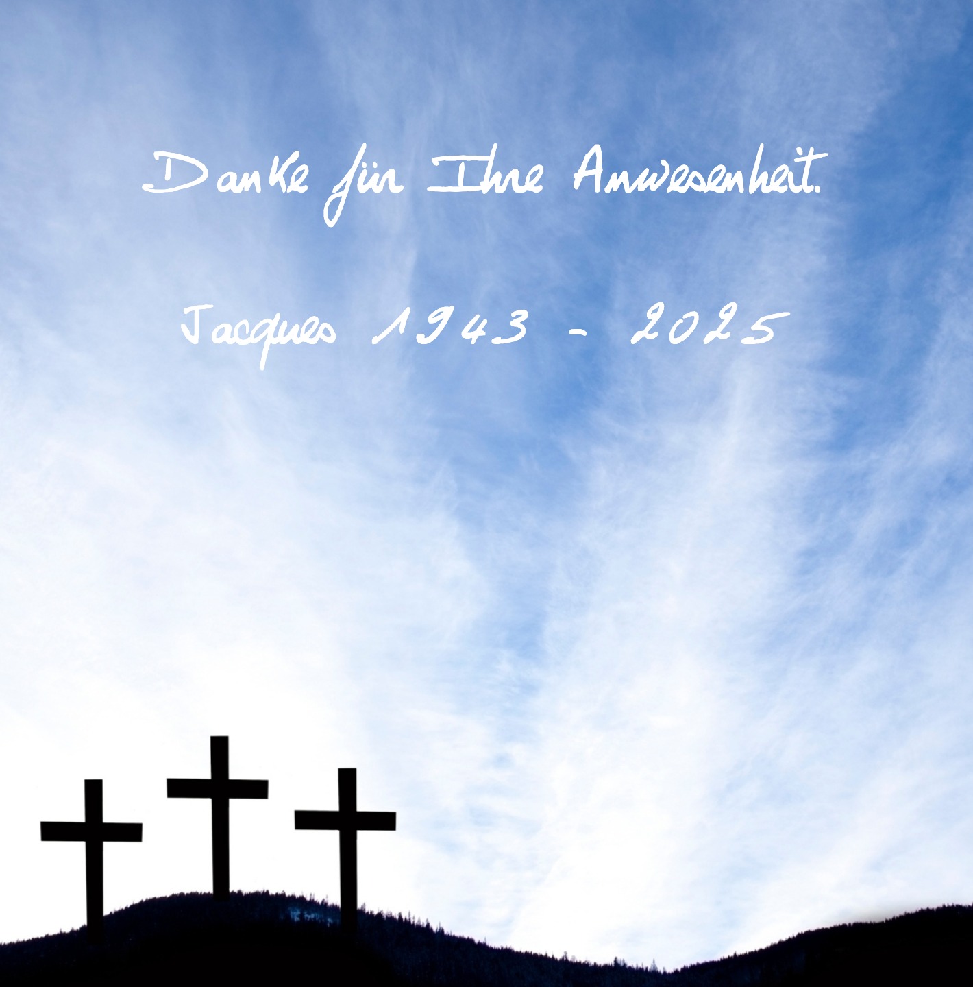 Trauerkarte zum Dank für die Teilnahme an der Beerdigung