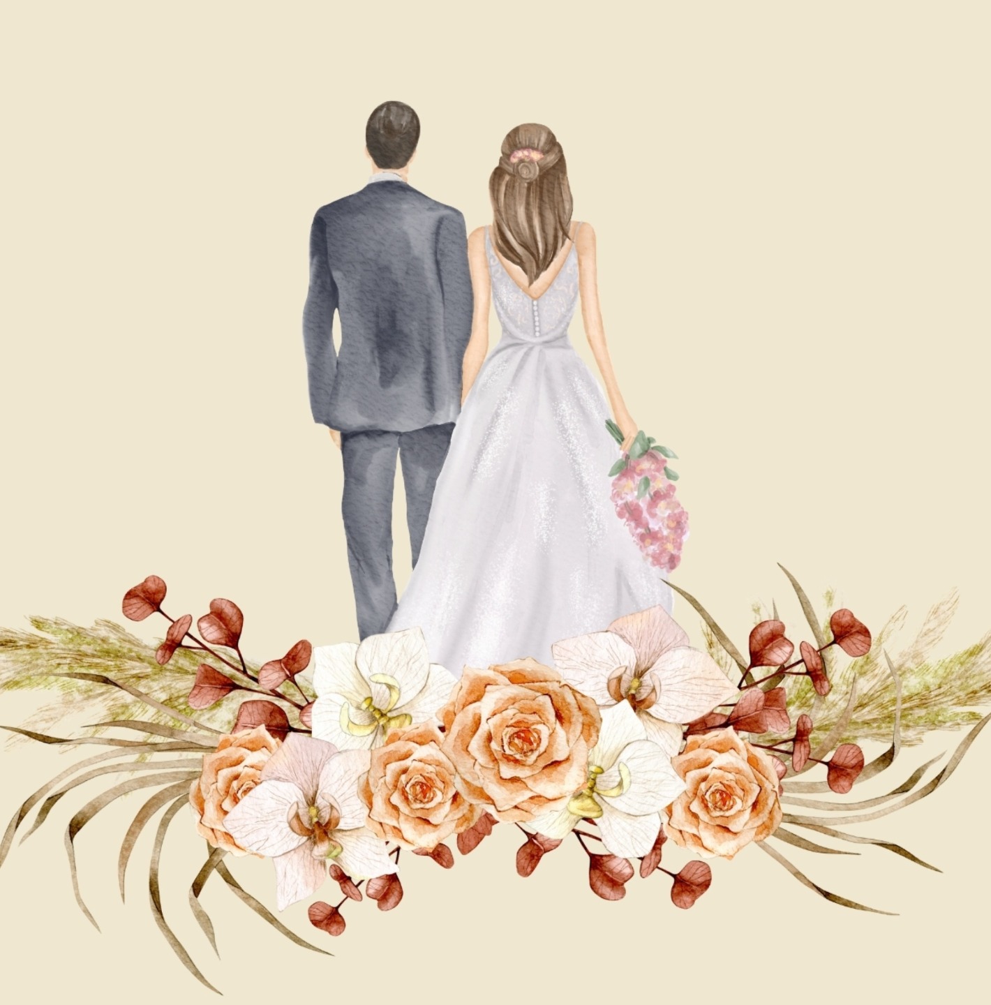 boho Hochzeitsanzeige