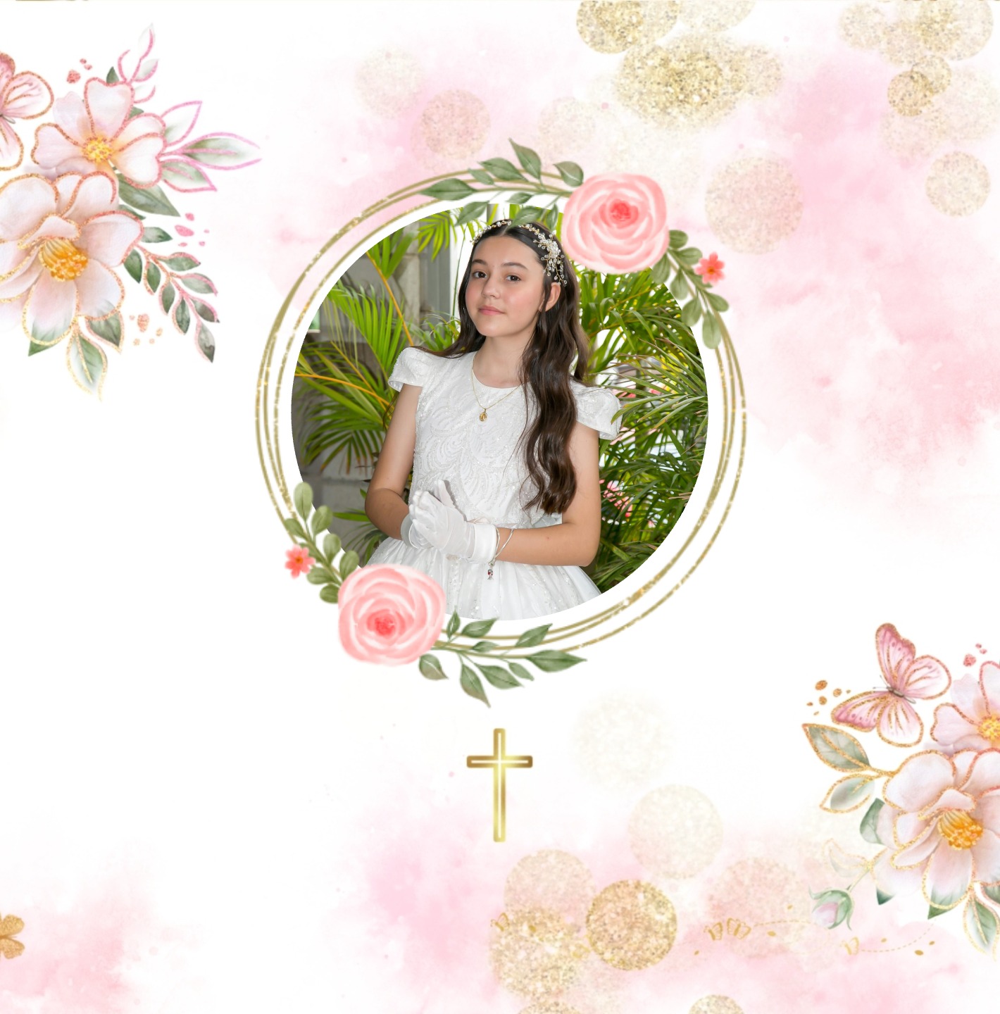 Girl's personalised First Communion card