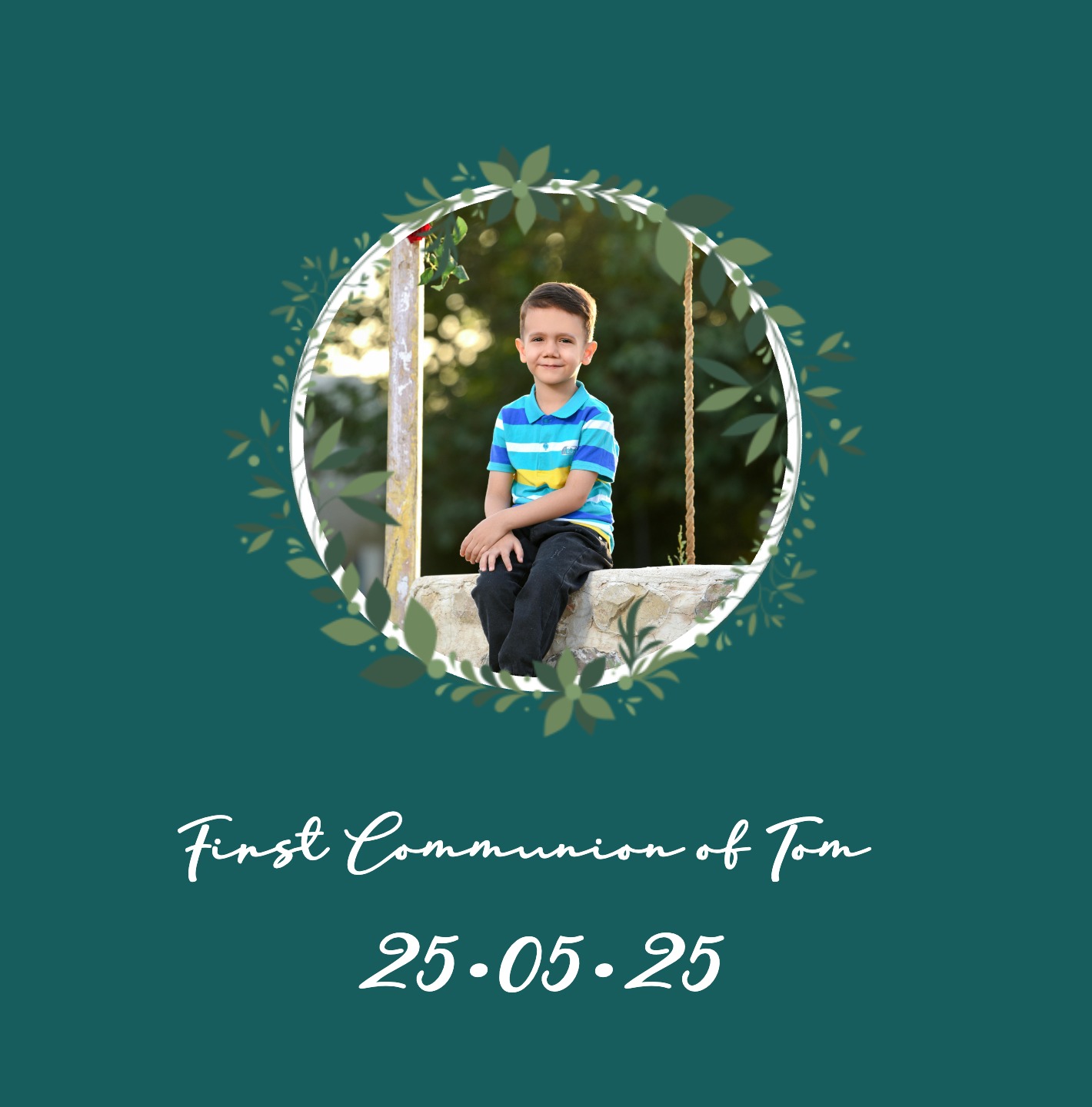 Boy's personalised First Communion card