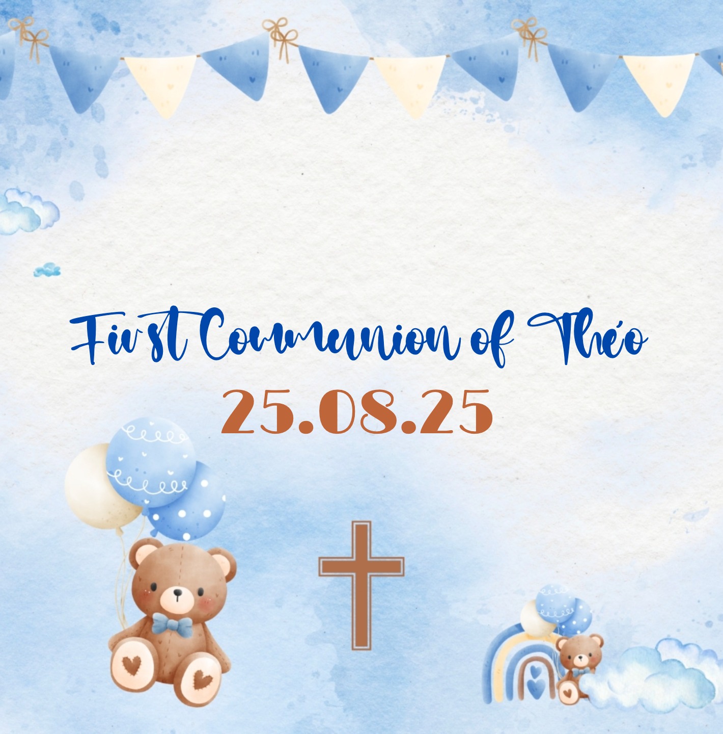 Tender and poetic First Communion card