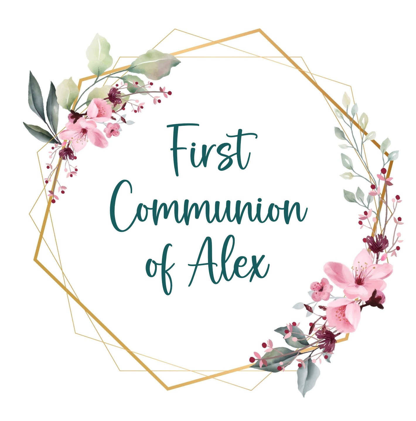 Minimalist First Communion announcement