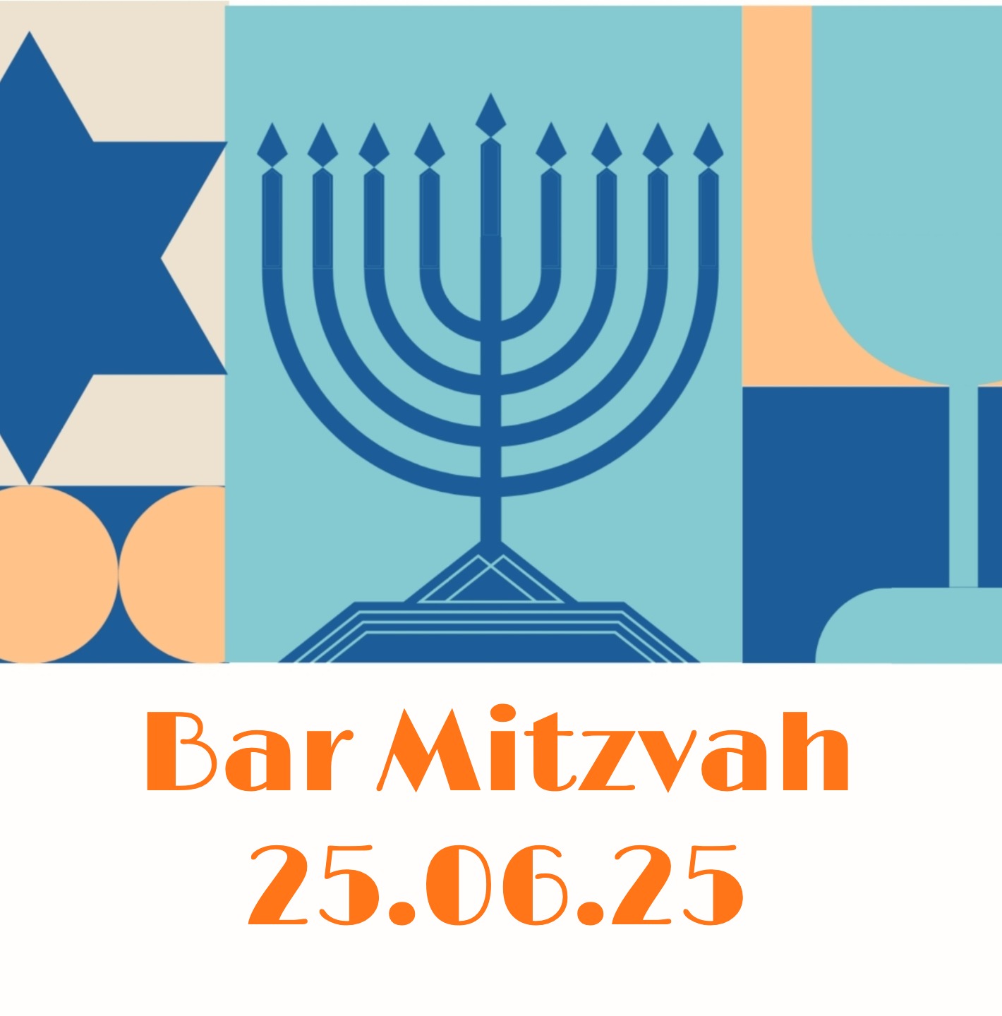 personalisierte Bar Mizwa oder Bat Mizwa Karte – Vorlage zum Anpassen