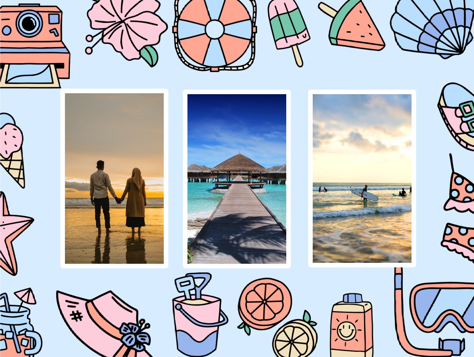 pretty beach postcard