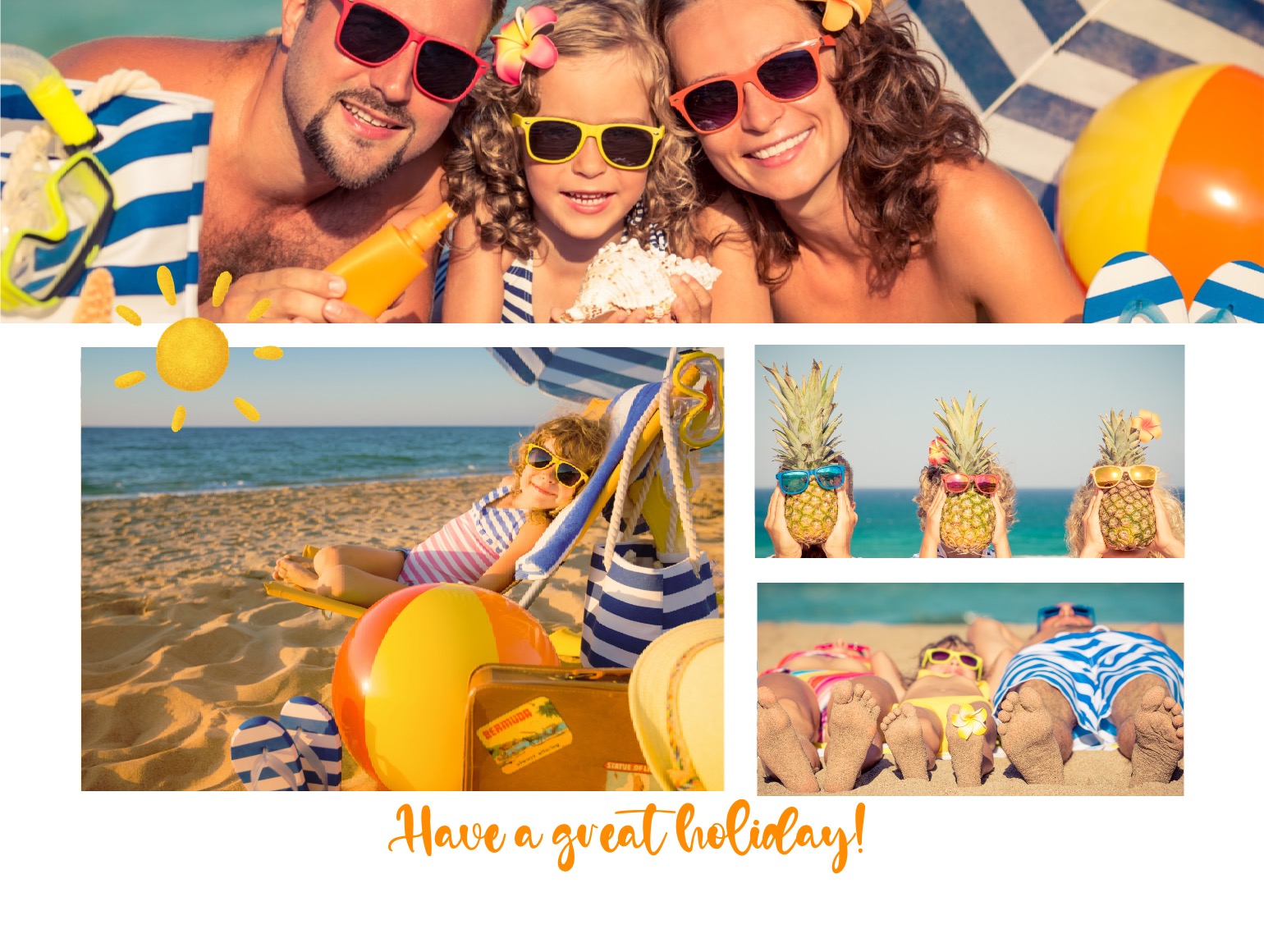 beach holiday postcard for him