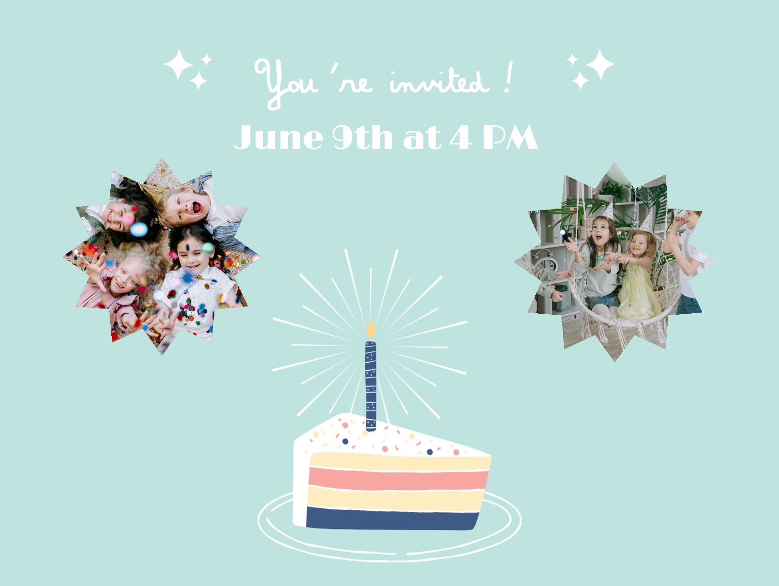 kids birthday invitation card