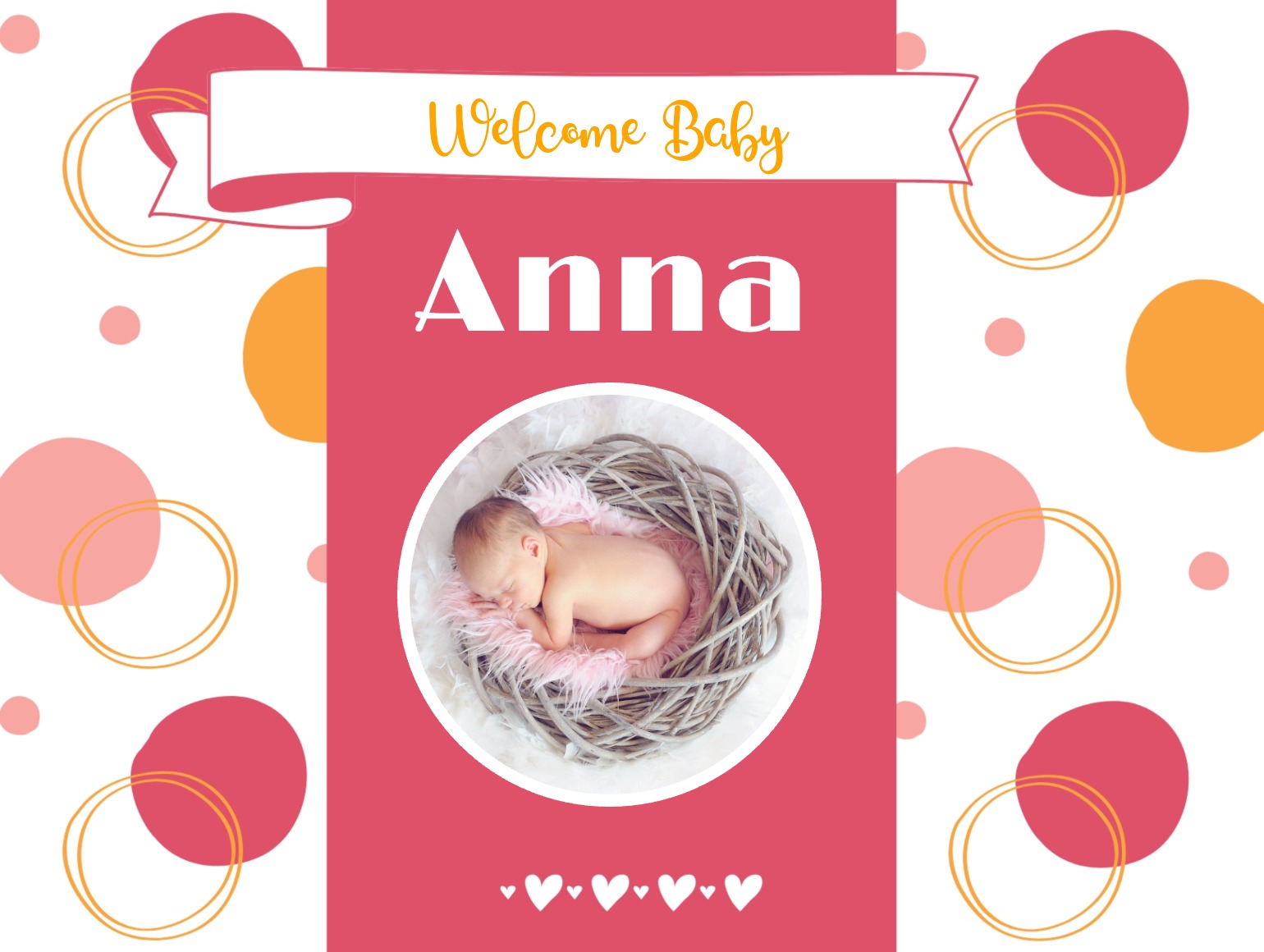 baby girl postcard announcement