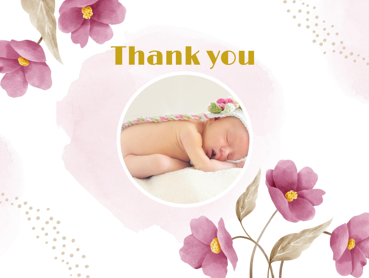 thank you baby postcard