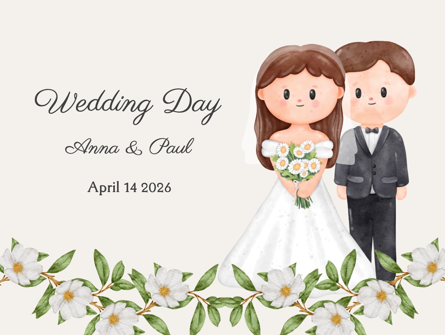 Schlichte Hochzeitseinladung mit minimalistischem Design in Schwarz und Weiß