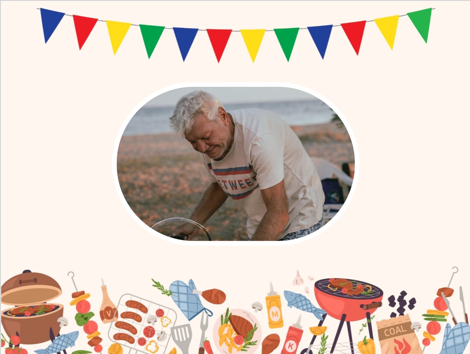 Invitation pour fête d’anniversaire en extérieur autour d’un barbecue convivial
