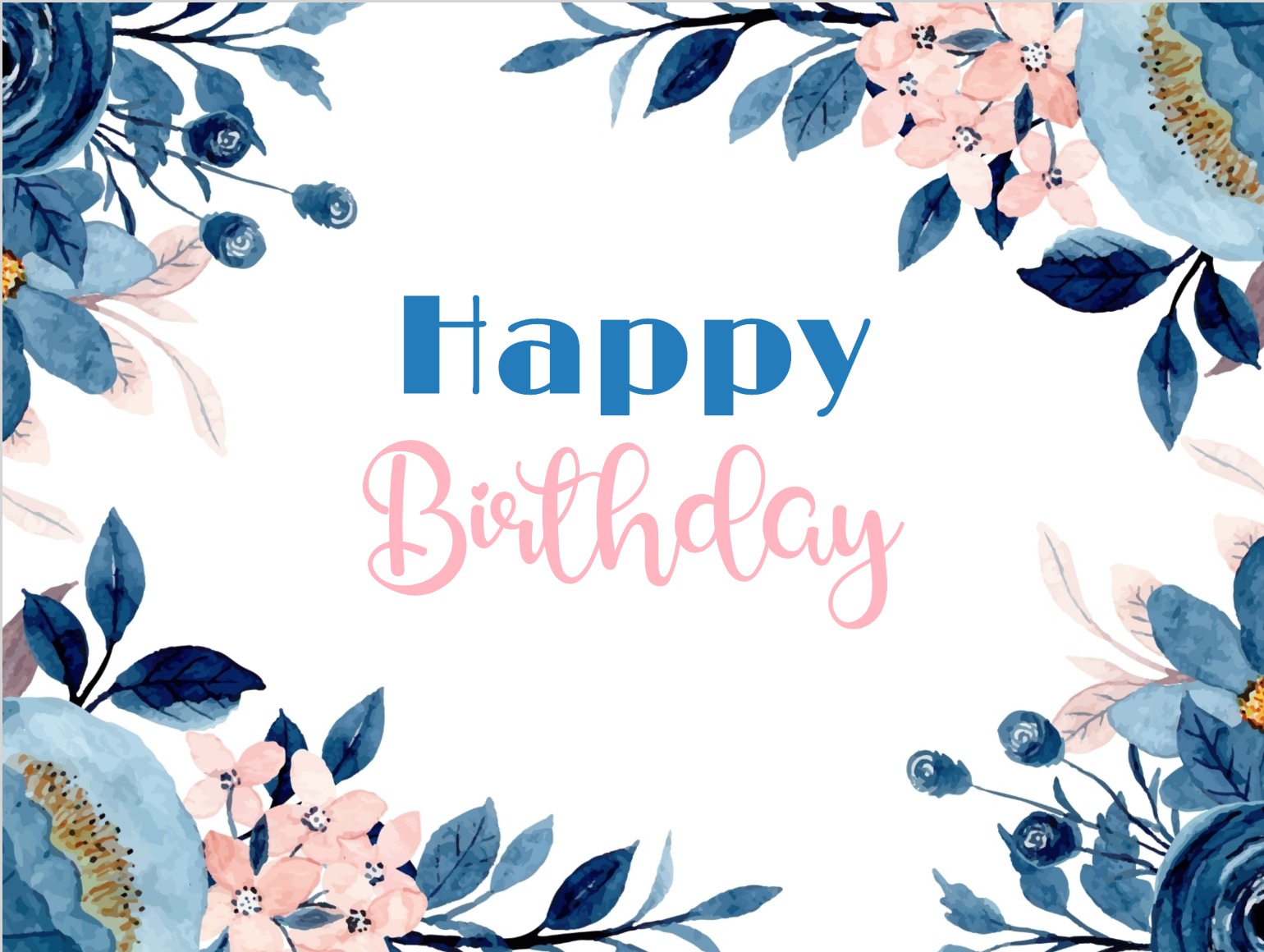 Zen birthday card with green leaves and calming message