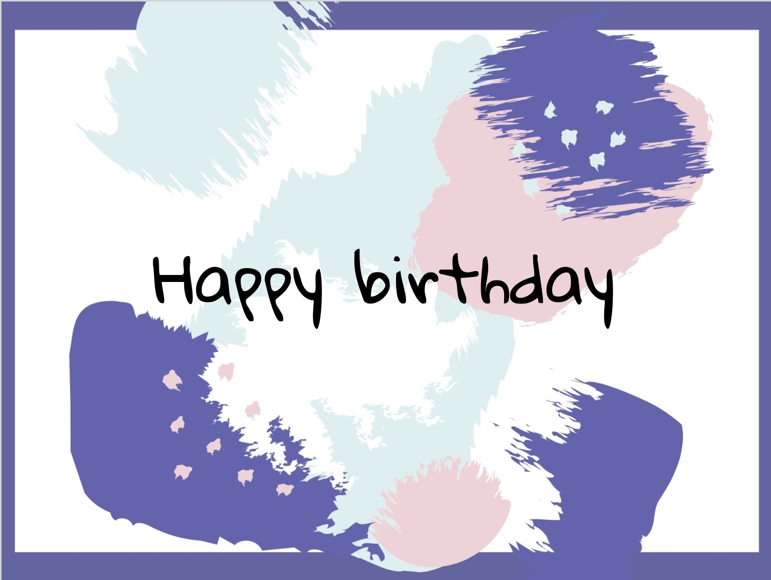 Creative birthday card for her with colourful artistic design and brushes