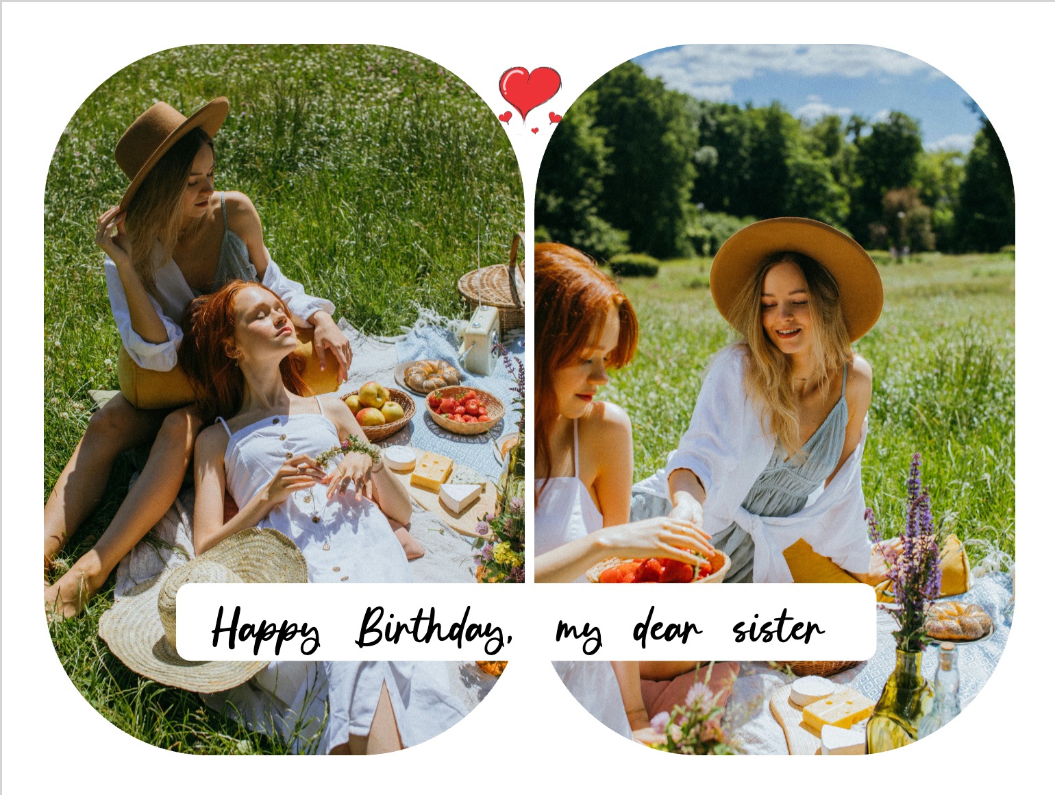 Sister birthday card with fun patterns and a heartfelt message