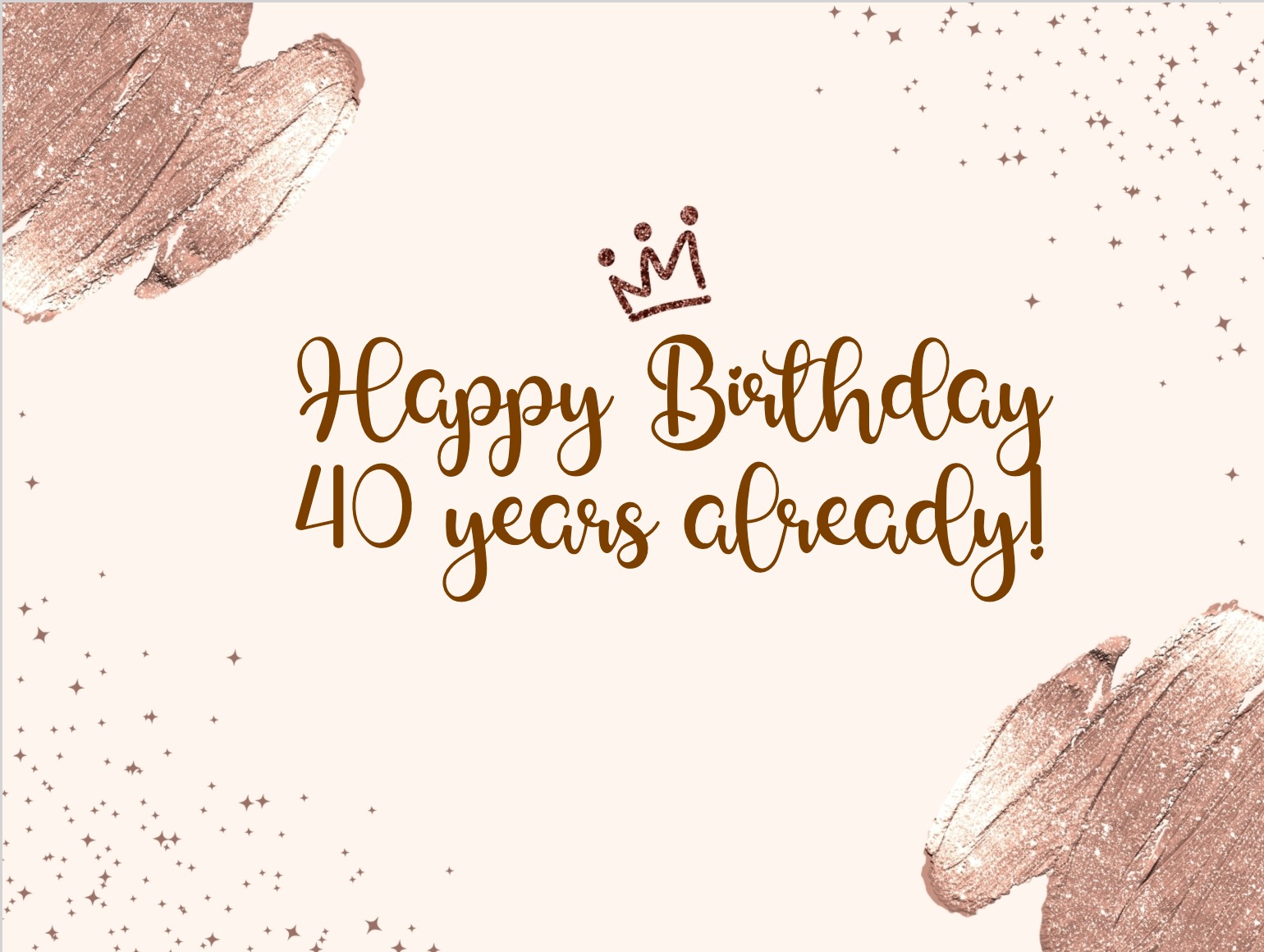 Stylish 40th birthday card for her with elegant design and soft message