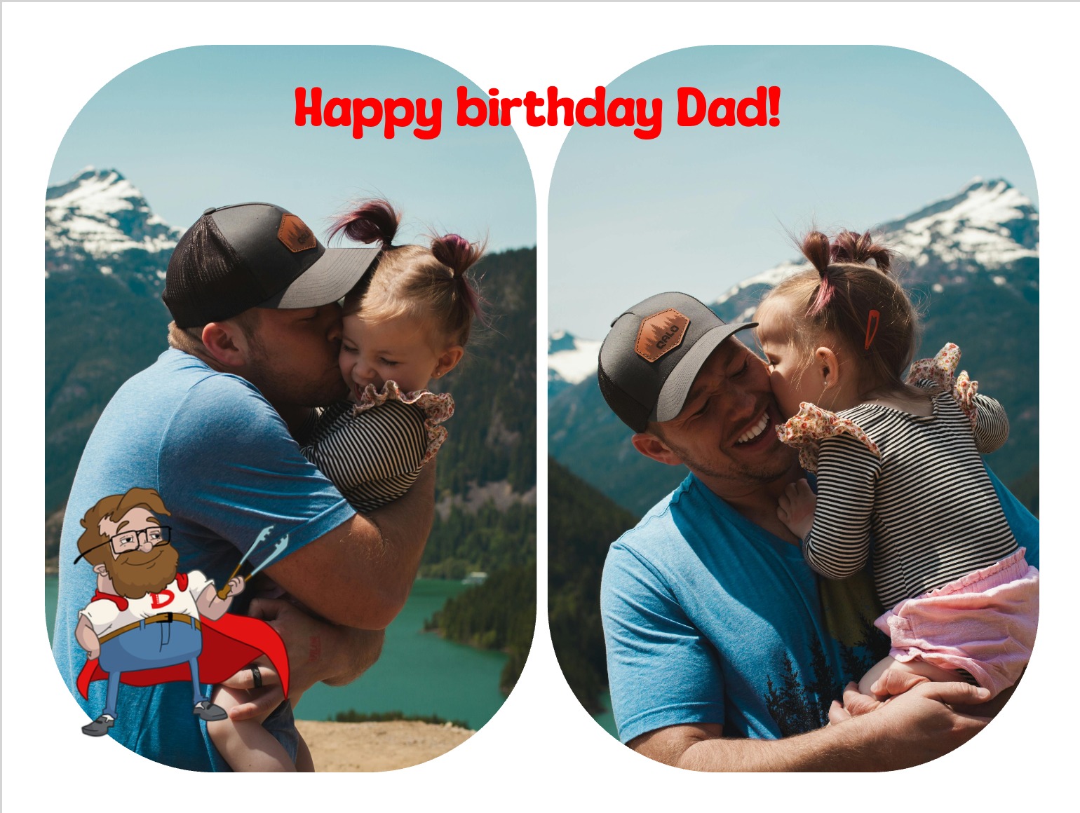 Birthday card for dad with warm illustration and heartfelt message