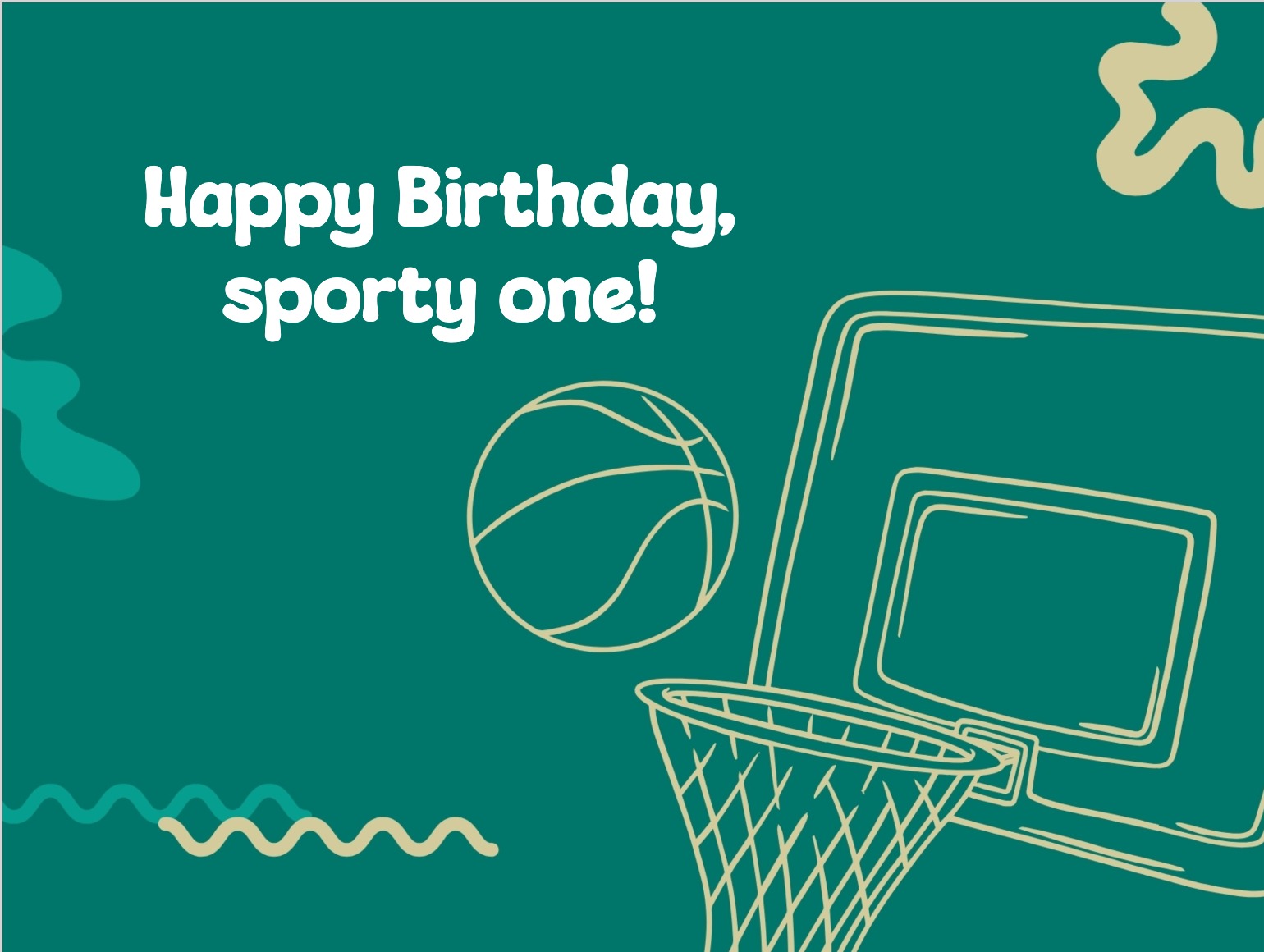 Sporty birthday card with basketball and energetic design for men