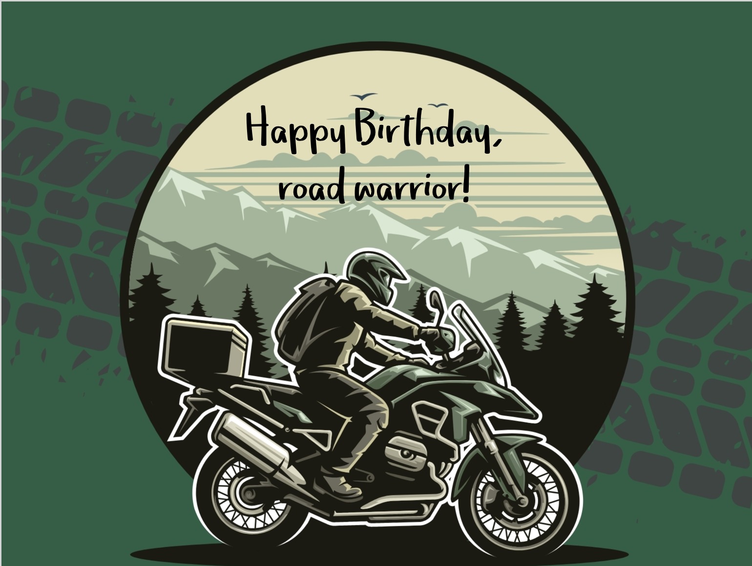 Vintage motorbike illustration birthday card for men