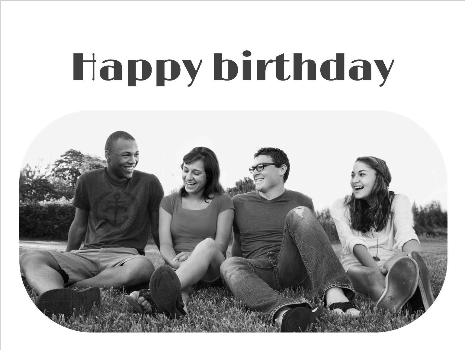Minimalist black and white birthday card with stylish look for men