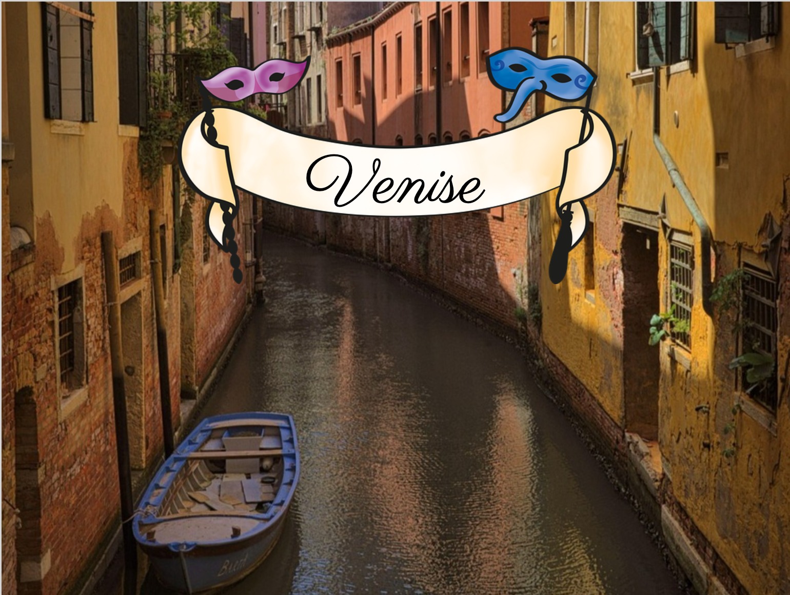 Carte postale Venise personnalisée avec gondoles sur le Grand Canal à envoyer