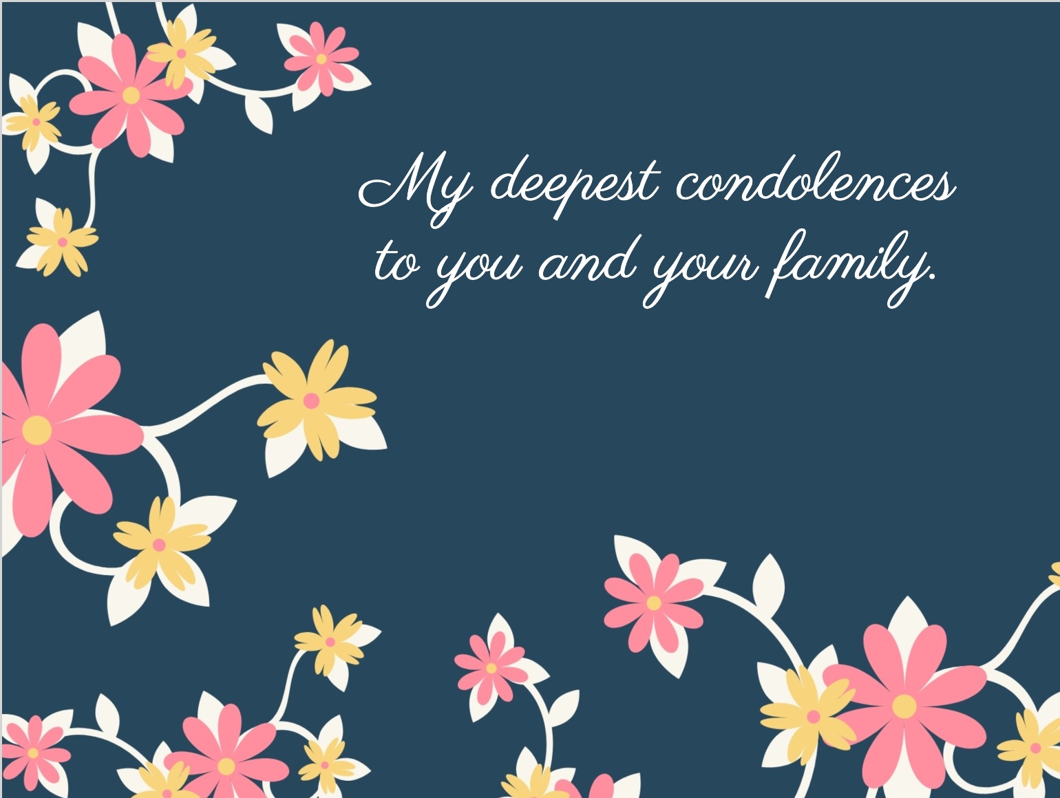Neutral sympathy card with message for family support