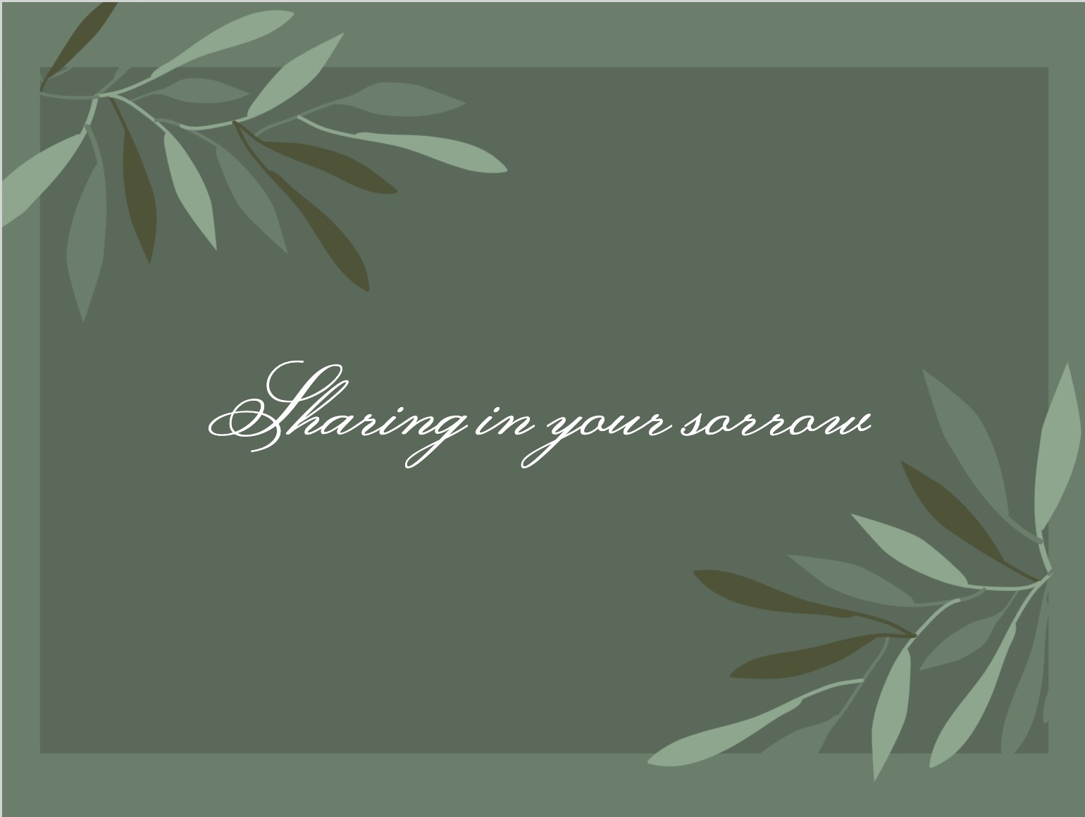Elegant sympathy card with foliage and refined typography