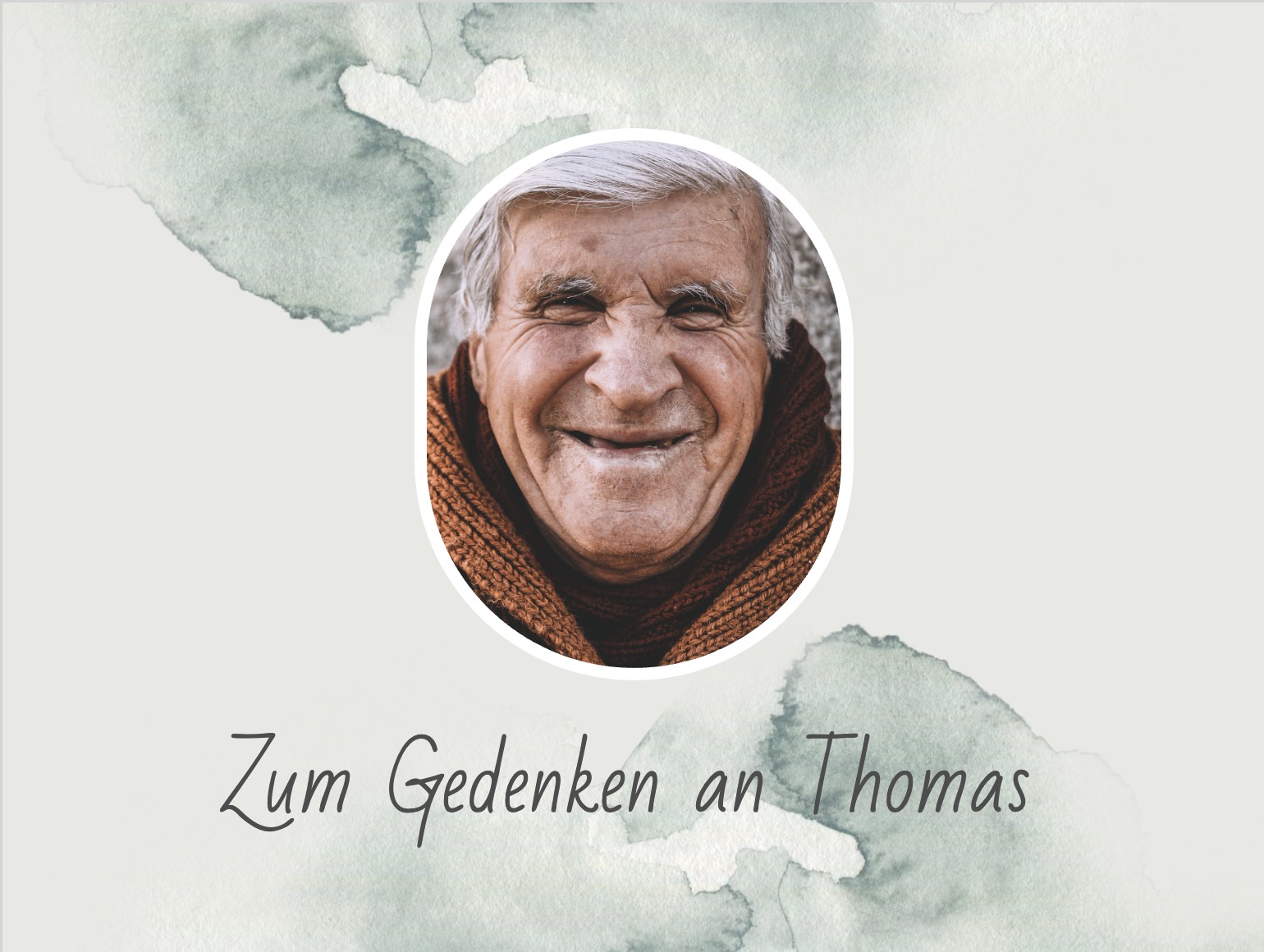 Personalisierbare Gedenkkarte mit Namensfeld