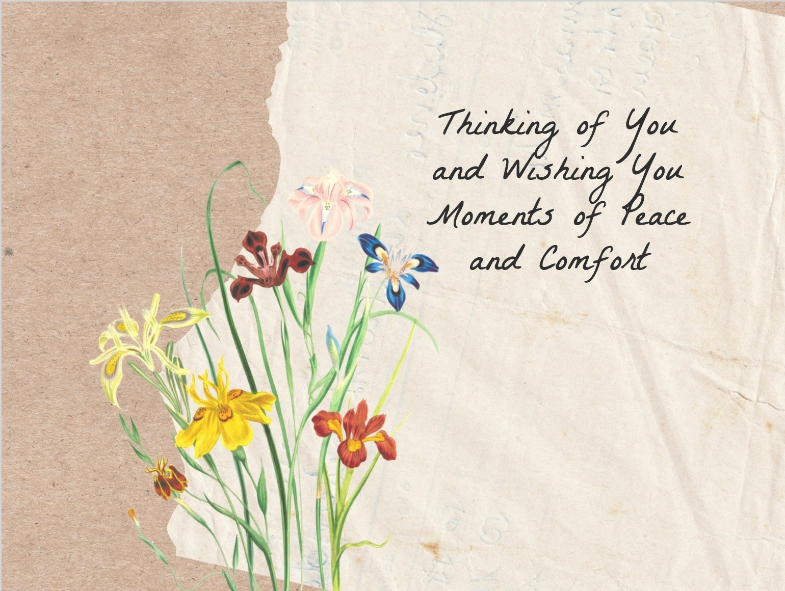 Non-religious condolence card with respectful tone