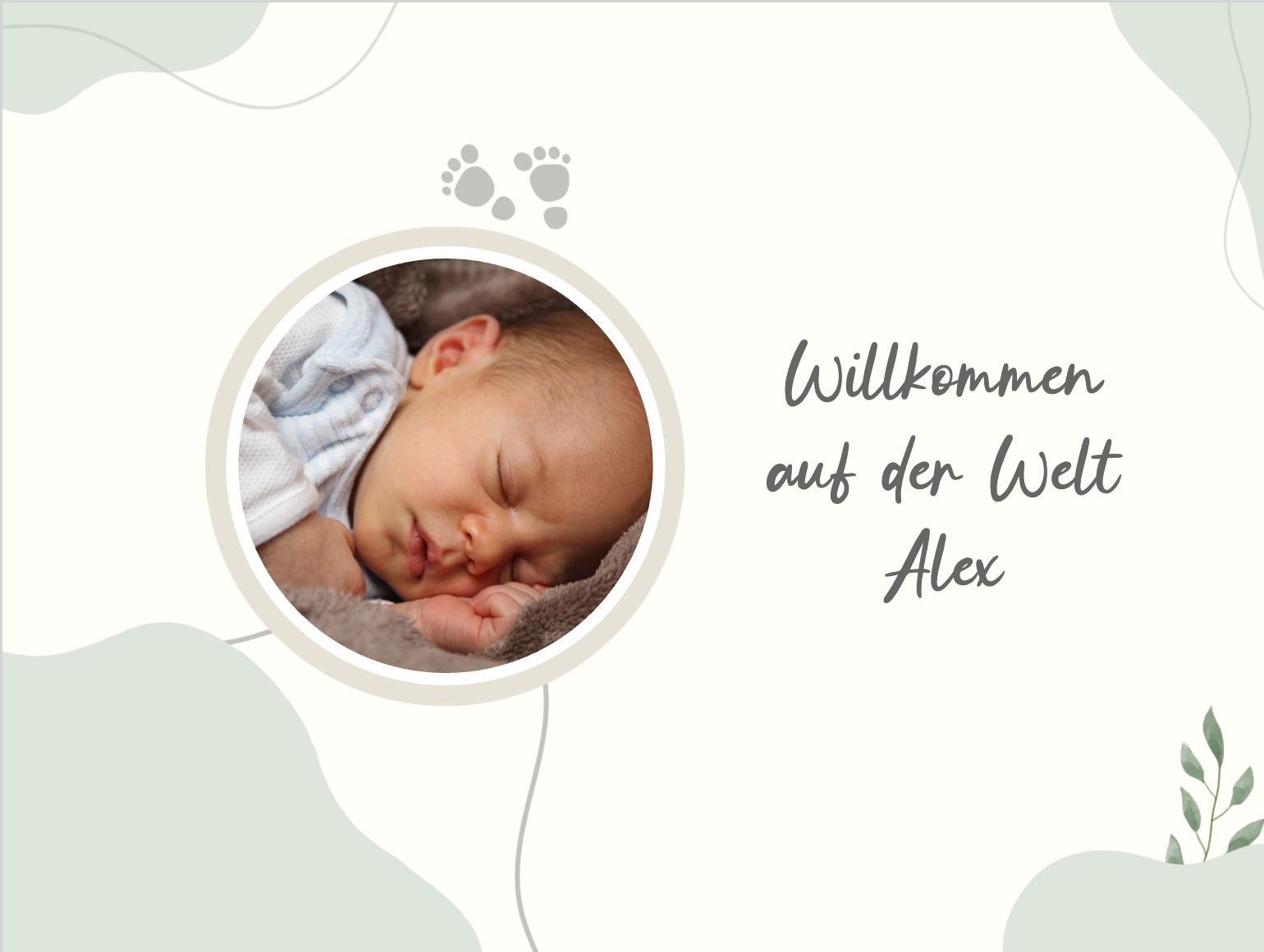 Personalisierte Karte zur Geburt mit Babyfoto
