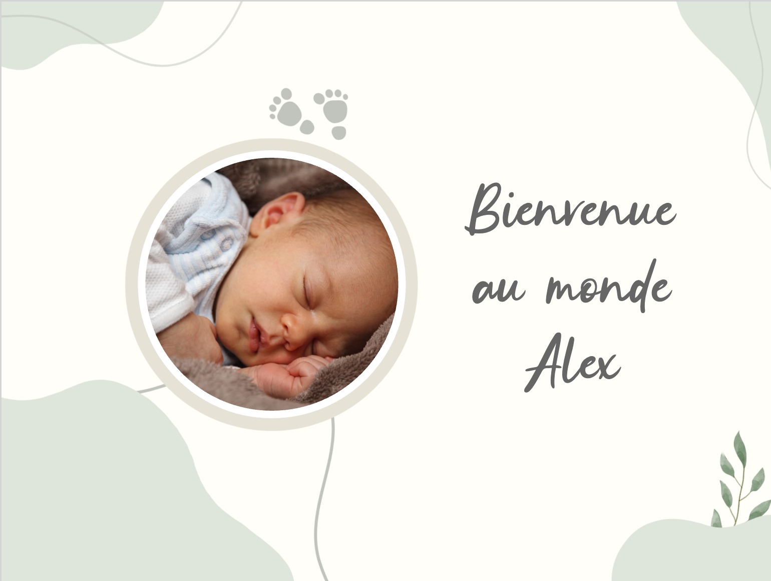 Carte personnalisée pour féliciter une naissance avec photo du bébé