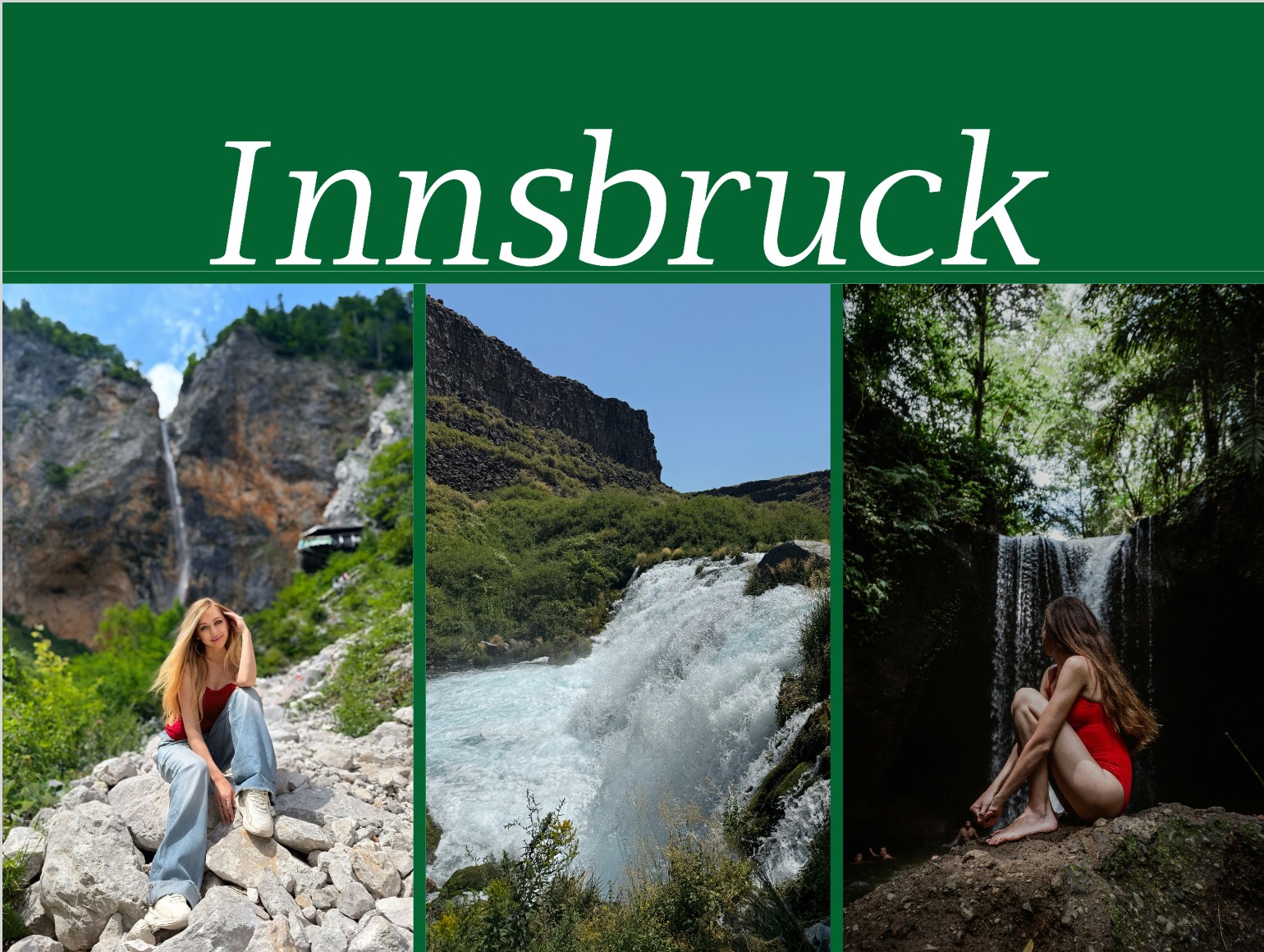 Postkartenvorlage Bergwasserfall personalisieren