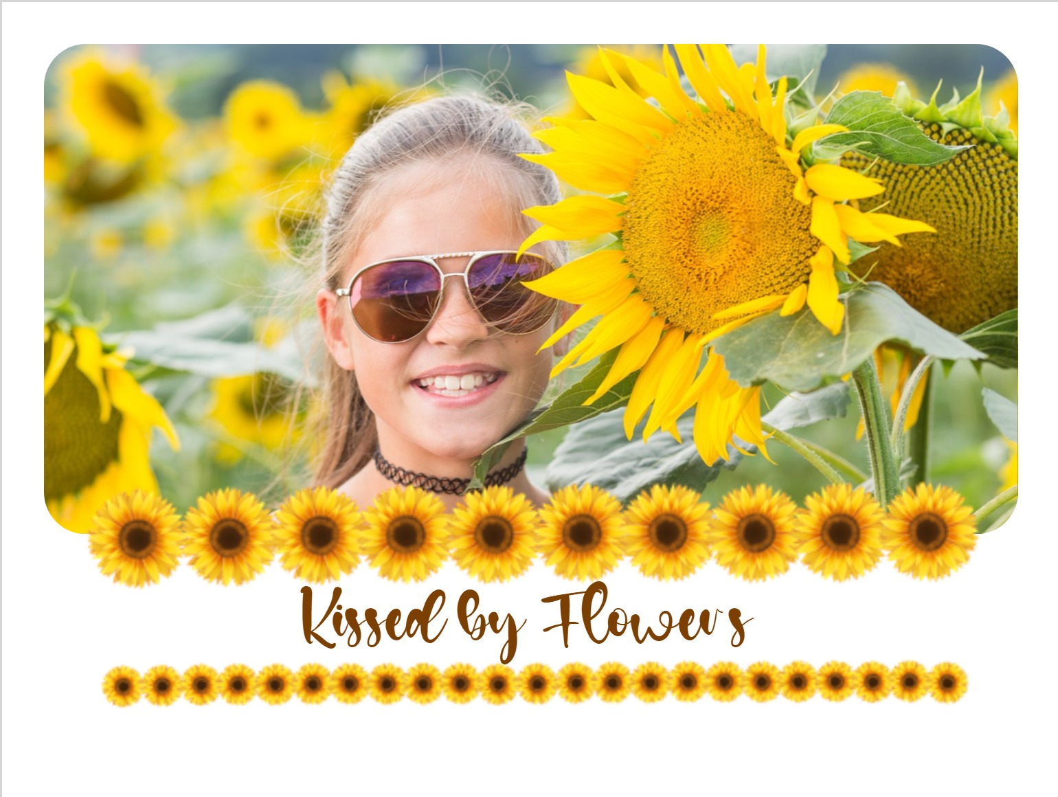 Postkartenvorlage Sonnenblumenfeld personalisieren
