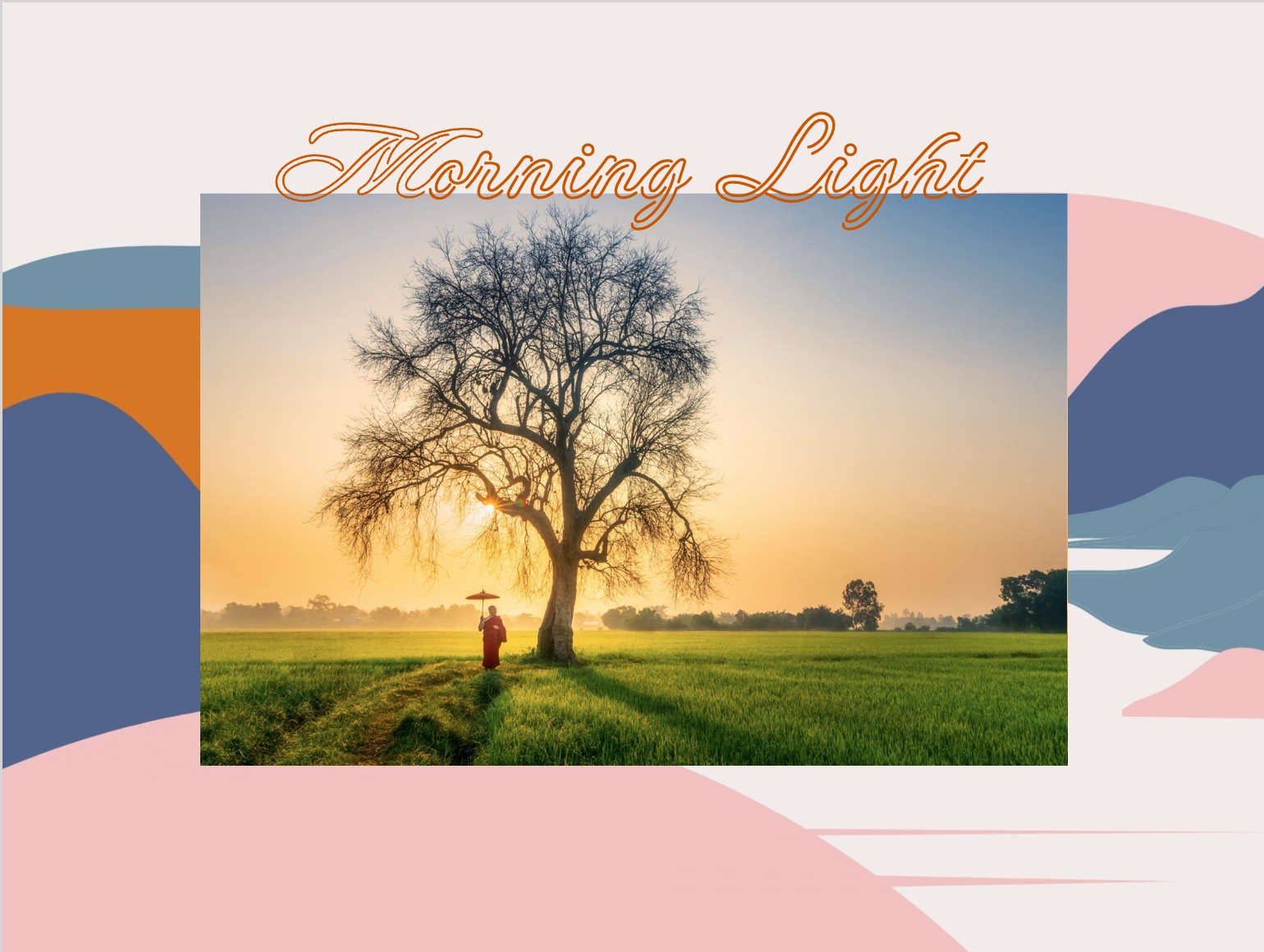 Postkartenvorlage Sonnenaufgang auf dem Land personalisieren