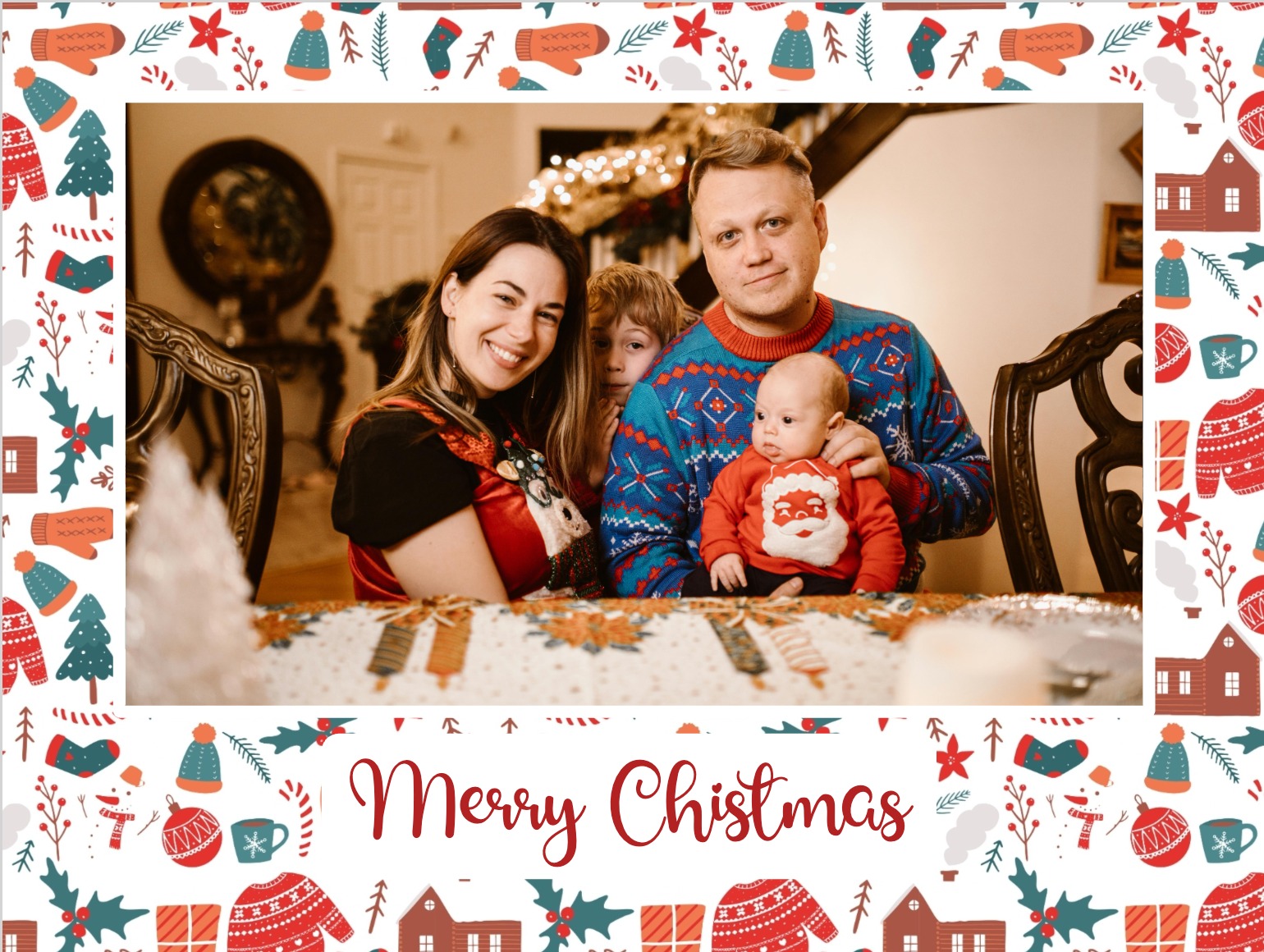 Joyful Christmas card with clean design