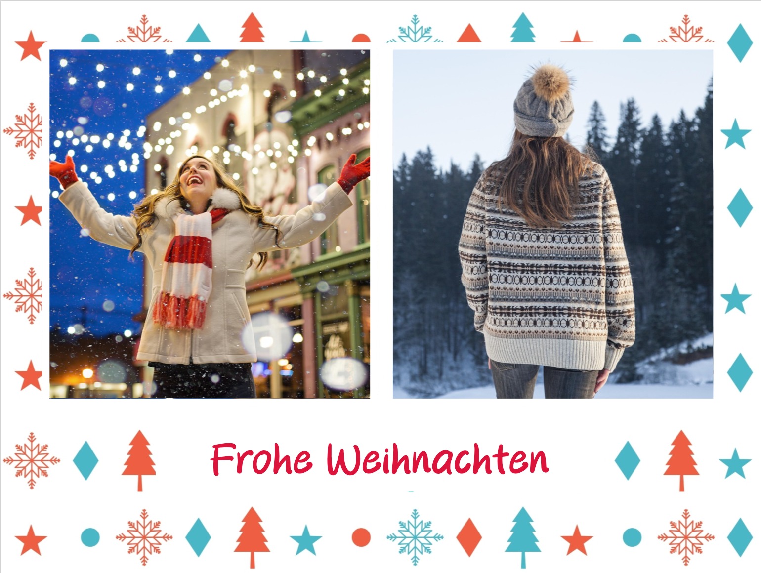 Religiöse Weihnachtskarte mit Krippenszene