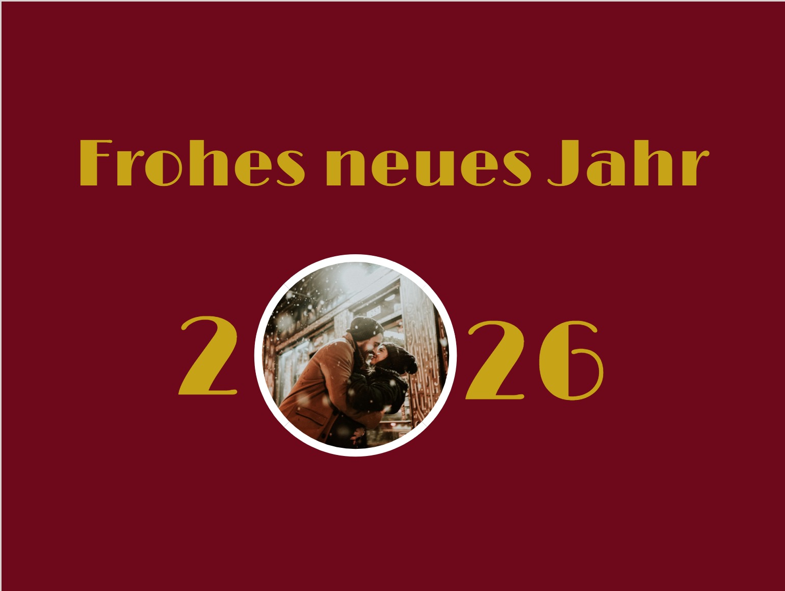 Edle Neujahrskarte mit goldenen Details und dunklem Hintergrund