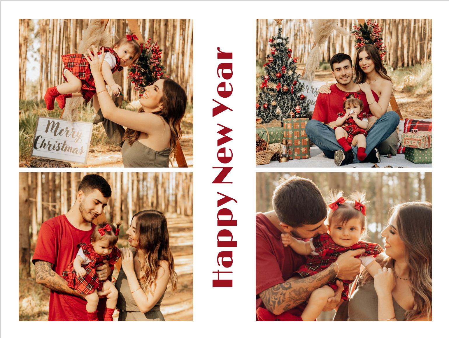 Customisable card with photo and personal message for New Year