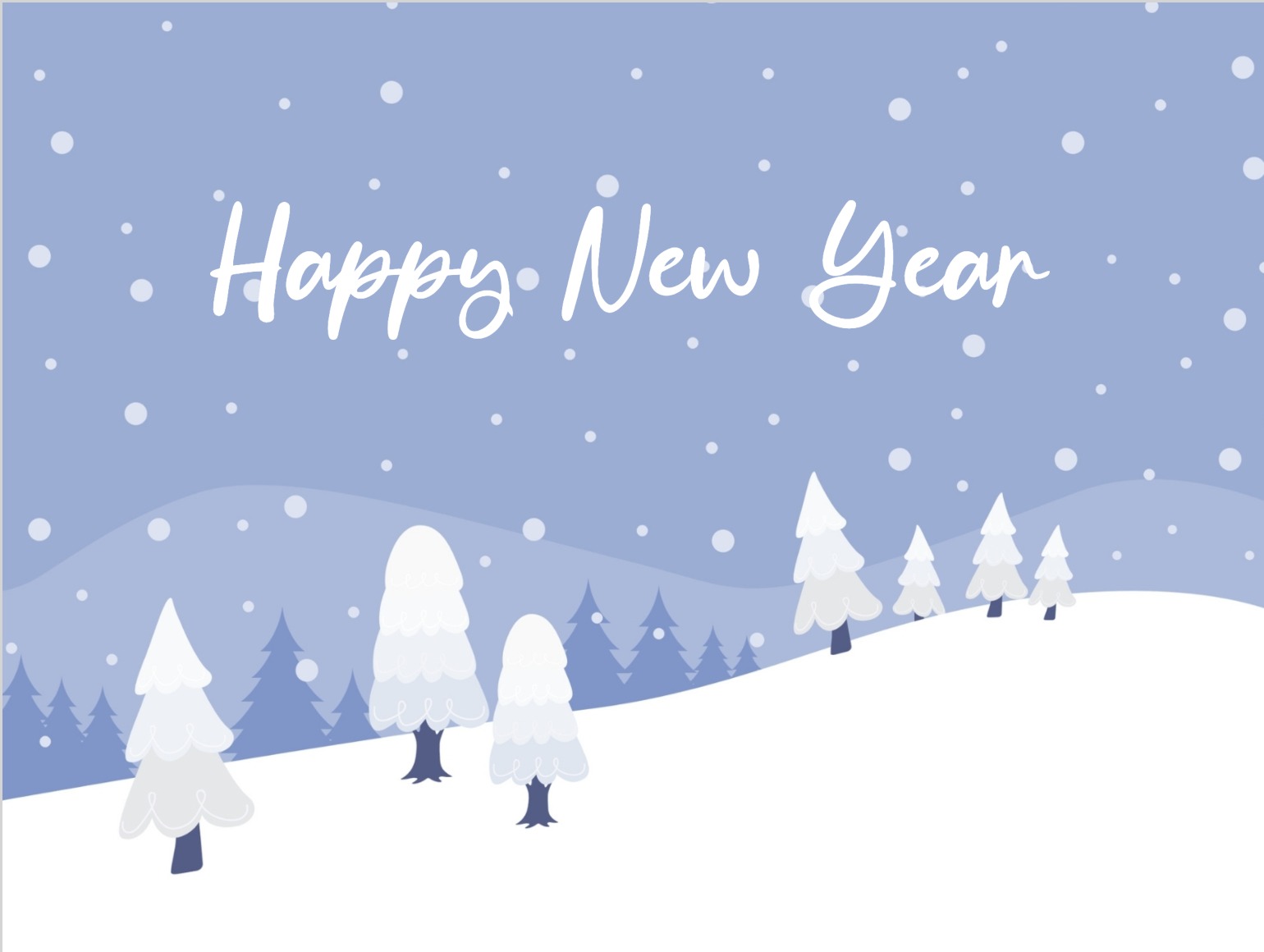 Elegant winter-themed New Year card to personalise