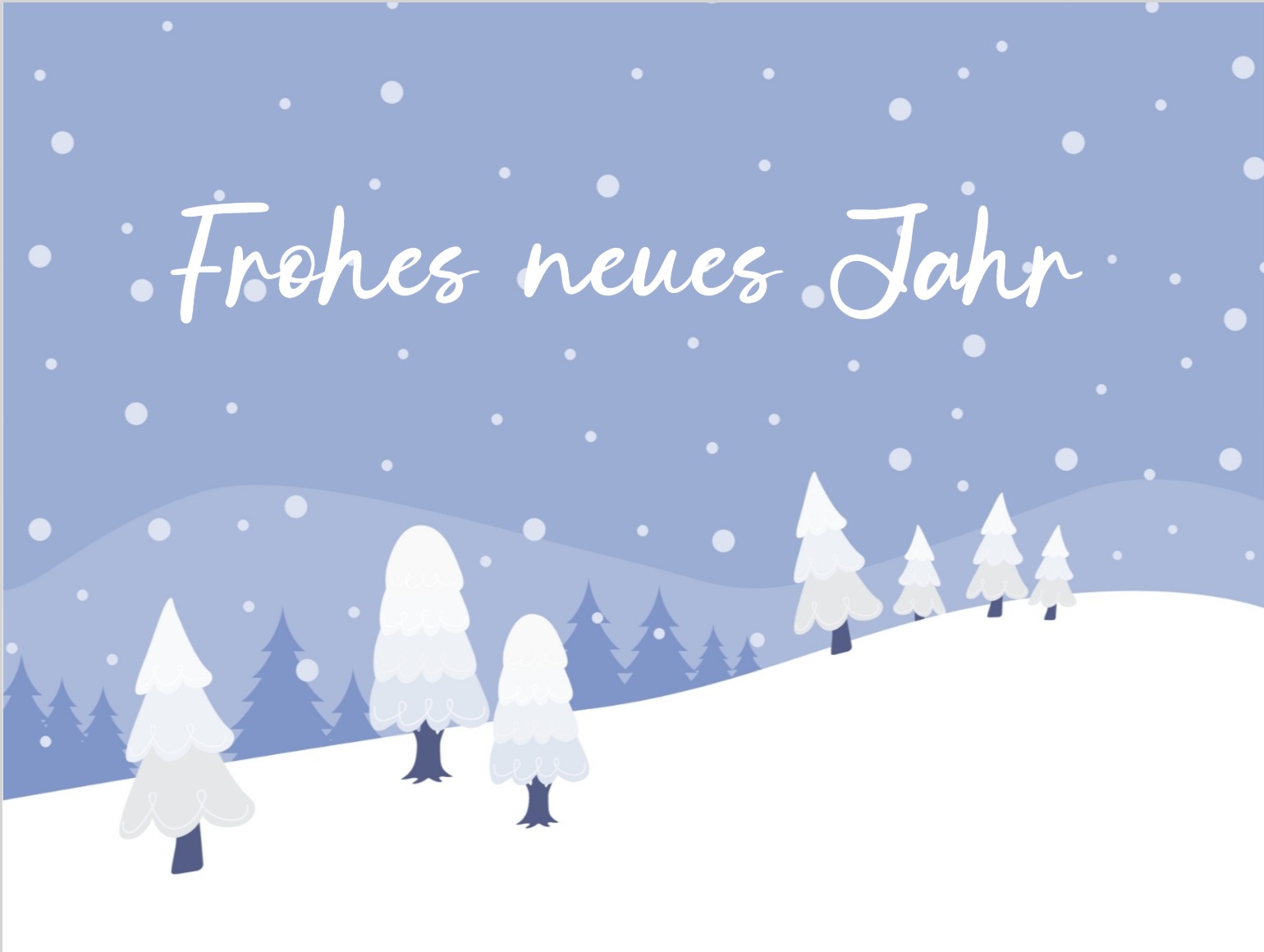 Elegante Neujahrskarte mit winterlichem Motiv zum Personalisieren